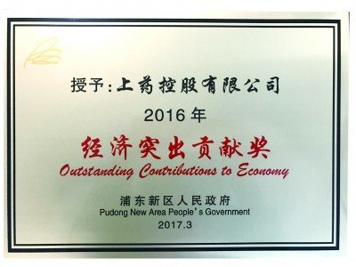 2017年，获评浦东新区经济突出贡献奖